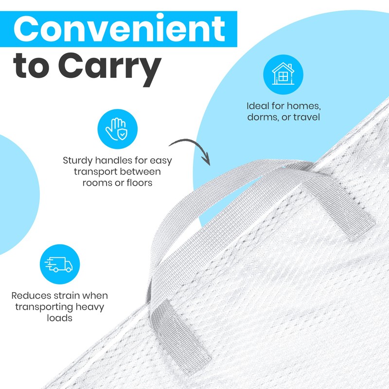 Large Mesh Laundry Bags - 2-Pack Heavy Duty with Handles