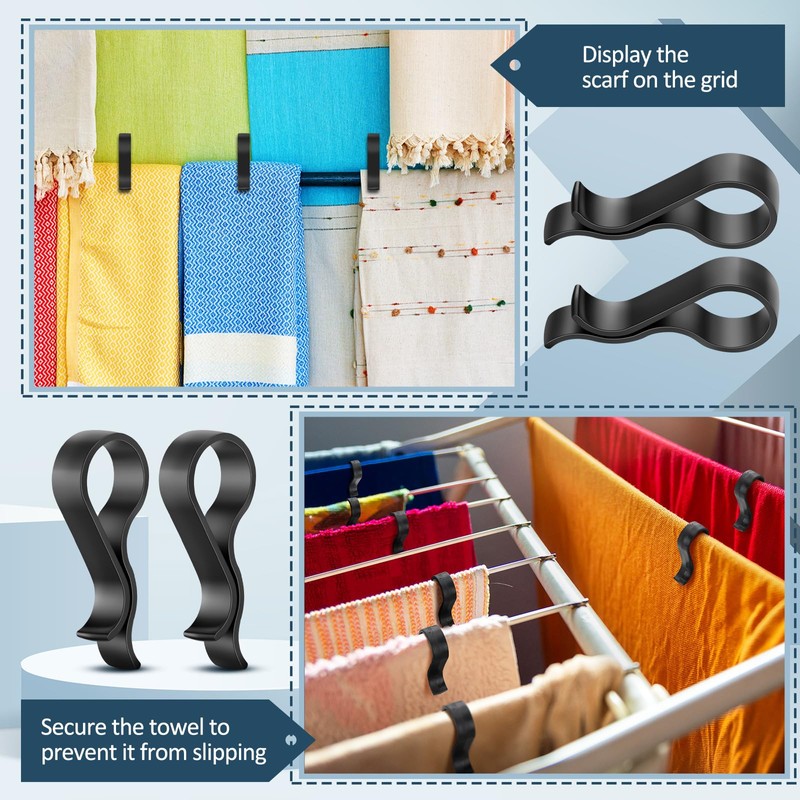 Honeydak 100 Pcs Pant Clips Black Plastic Hanger Clips for