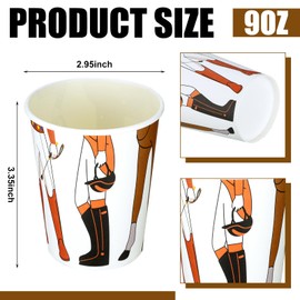 Willinglong 50 Pcs Derby Paper Cups Bulk 9 oz Disposable Horse Racing Jockey and Legs Stadium Drinking Cups for Derby Birthday Party Supplies Decoration to Lover of Horse Racing