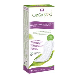 Organyc - Panty liners for extra thin bladder weakness made from 100% certified organic cotton - 1 pack of 24
