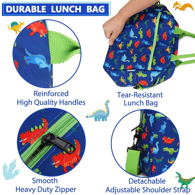 Lunch Bag for Boys, Insulated Lunch Box Bag Cute Dinosaur