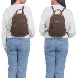 STILORD 'Amira Womens Backpack Purse Leather Small Vintage Backpack Shoulder Hand-Bag Purse City Shopping Rucksack Daypack Genuine leather, Colour:colorado - brown