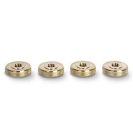 PrecisionGeek - Knurled Thumb Nuts/Female Thumb Wheel Lock Nut Adapter - Brass M6 x 5mm (20mm dia) (Set of 4)
