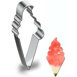 Silver Fruit Watermelon Cutting Molds,Creative Kitchen Gadgets, Stainless Steel Popsicle Cookie Cutter, Ice Cream Shape Watermelon Slicer,Watermelon Popsicle Mold, Melon Cutter Mould Melon Ballers