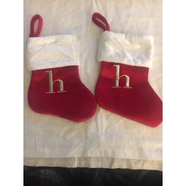 Merry Brite INITIAL MONOGRAMMED “h” MINI STOCKINGS 7" 2 PIECES NEW WITH TAGS