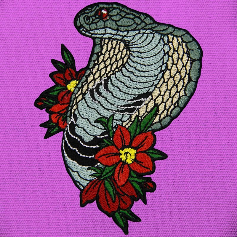ZEGINs The King Cobra Parche bordado con emblema para coser