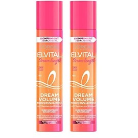 L'Or√©al Paris Elvital Trockenshampoo f√ºr plattes Haar, 24h Duft, Ohne sichtbare R√ºckst√§nde, Gegen fettende Ans√§tze, Mit Vitaminen und Rizinus√∂l, Dream Volume Dry Shampoo, 1 x 200 ml (Packung mit 2)