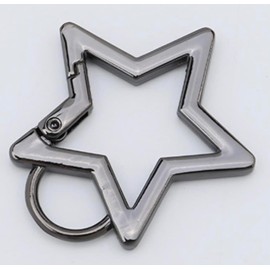 Gun Black Star Shaped Stainless Steel Keychain Clip Carabiner Snap Hook Holder Star Carabiner Hook Clip Key Holder Carabiner Clip for Keys and Wallet with Key Chain Rings,Accessory,Keychain Carabiner