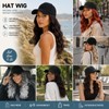 MORICA Hat Wig 20 Inch Water Wave Baseball Cap Wig