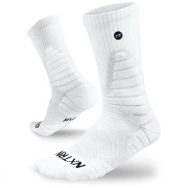 3 Pairs Nxtrnd Crew Socks for Men & Boys, Padded Basketball & Football Socks (White, S/M)