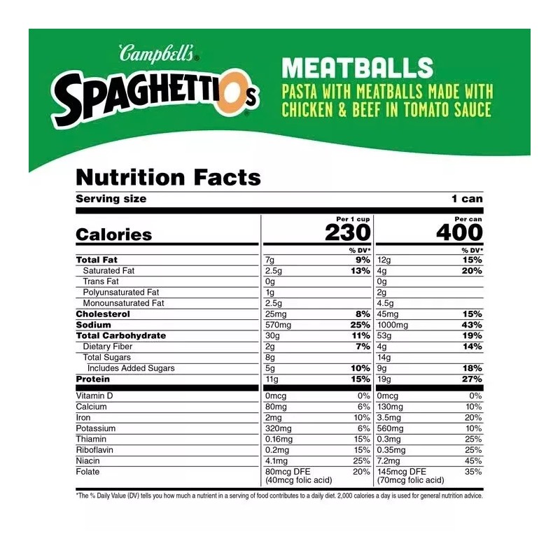 SpaghettiOs Canned Pasta with Meatballs 15.6 oz x 3 Cans