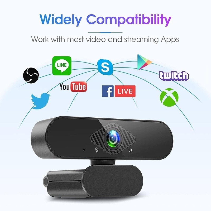 Dancial USB Webcam, 1080P Streaming Webcam with Microphone for PC,MAC,