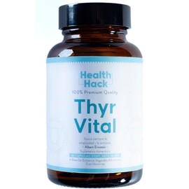 Health Hack Thyr Vital  Suplemento Alimenticio  Ayuda Con Conversin de T4 a T3  L-Tirosina, Guggul, Yodo y Selenio  Ayuda Energa, Metabolismo y...    