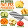 JAYVAR Stainless Steel Crinkle Cutter,Large French Fry Cutter for Potatoes