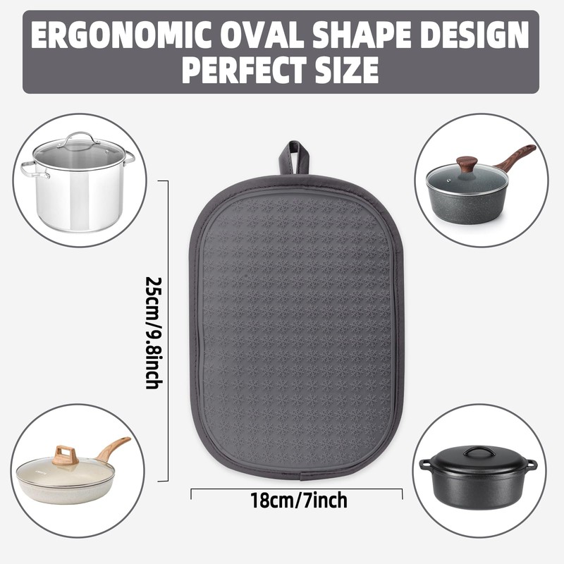 Hovico 2PCS Silicone Pot Holders, Oven Mitts Heat Resistant Hot
