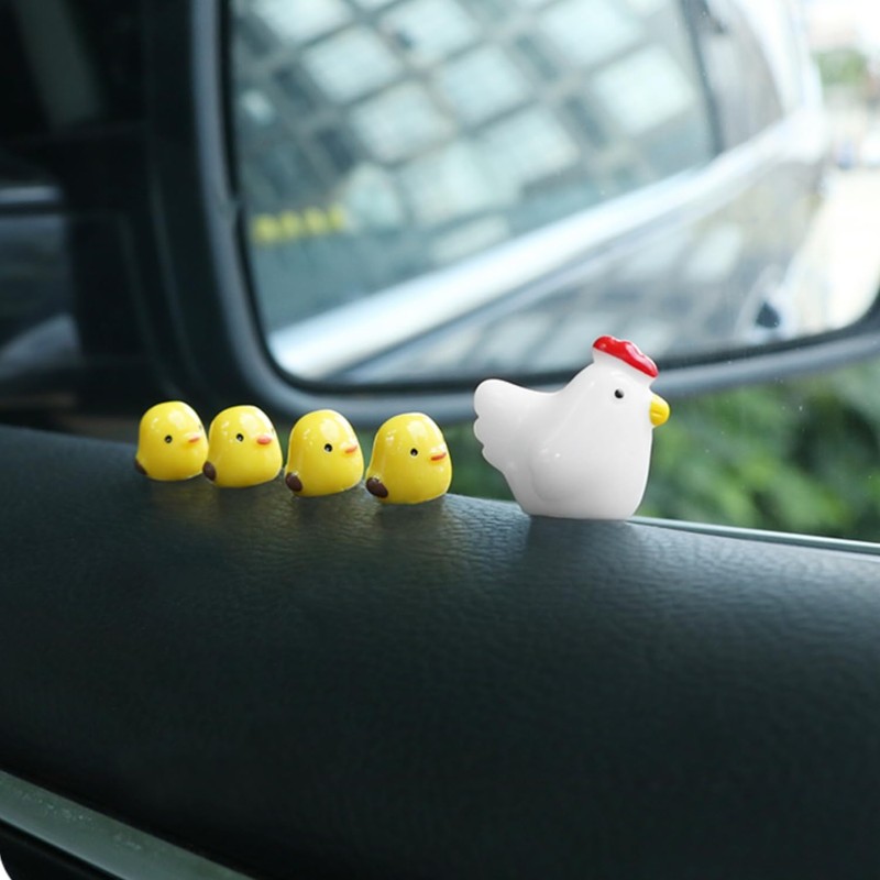 NMOHYDEU 20Pcs Cute Mini Chicken Car Accessories Kawaii Car Dashboard