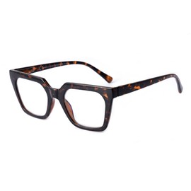 Reading Glasses for Women Men Blue Light with Spring Hinge, Anti Eyestrain/UV Eyeglasses, Classic Tortoise Shell, 0.0