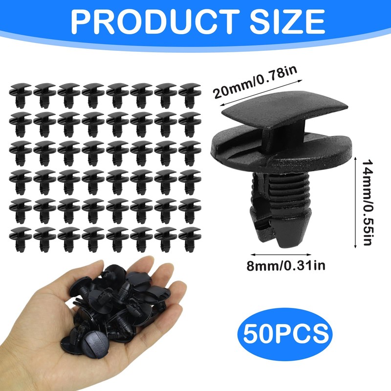 50pcs Bumper Clip 8565.53 1609267280 Bumper Clip Plastic Rivets for