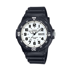 Casio MRW200H Series | Classic Dive Style | Unisex Analog Watch | Black/White | 100M WR | Stainless Steel Band | Stainless Steel Case | 3 Hand Analog (HR, Min, SEC) | Date Display | 3 Year Battery