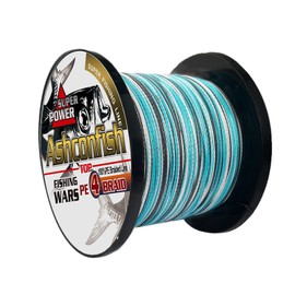 Ashconfish PE Line, Camouflage Blue, Fishing System, 4 Braid, 32.8 ft (100 m), 200 M, 1000 M, Fishing Line, Camouflage Green, Far Toss, High Strength, PE Line, High Sensitivity, High Specific Gravity,