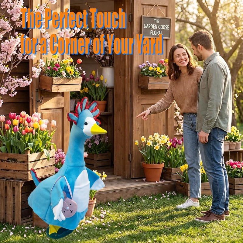 Blue Axolotl Porch Goose Outfits for Outdoor Yard Decor Lawn