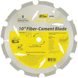 IVY Classic 36500 10-Inch 6 Tooth Fiber-Cement Cutting Poly-Crystalline Diamond Circular Saw Blade with 5/8 Arbor, 1/Card