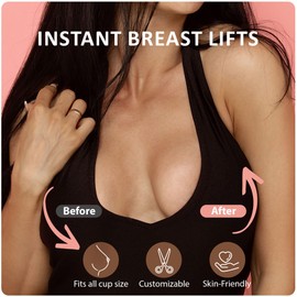 Haruto BB UP Boob Tape, Breast Lift, Push up Bra Tape for Large Breasts A-G Cup Sweatproof Chest Tape(beige)