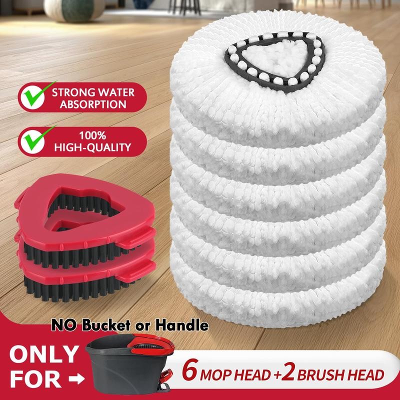 Microfiber Mop & Scrub Brush Refills For O-Cedar EasyWring 1