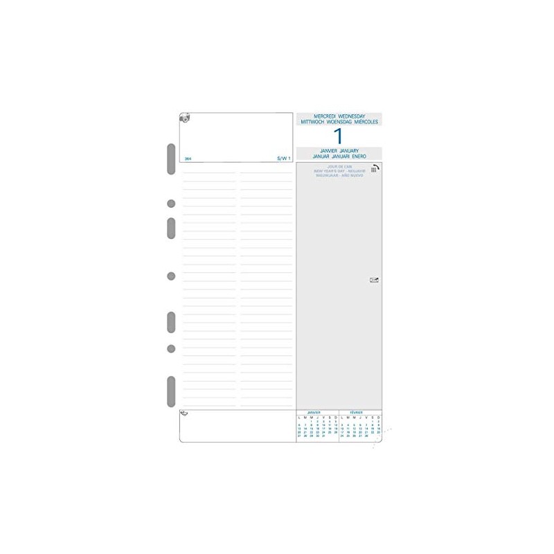 Exacompta Millésimé Daily Organiser Refill for Exatime 21 Year 2017