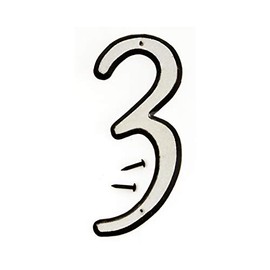 Hy-Ko 4” Classic Black Reflective Plastic House Number, Modern Raised Numbers for Exterior House, Durable Convenient Marking for Home Address with Included Mounting Hardware for Simple Installation