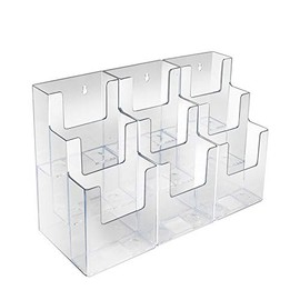 Azar Displays 252817 252817Three-Tier Nine Trifold Brochure Holder, 3 Tier 9 Pocket, Clear, 2 Count