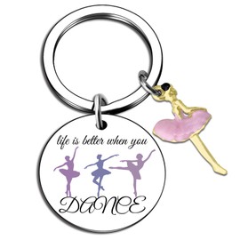 Dancer Gifts for Girls Teens Dance Teacher Gift for Dancers Keychains for Teen Girls Dance Mom Gifts for Girl Dance Recital Gift Ideas Team Keyring