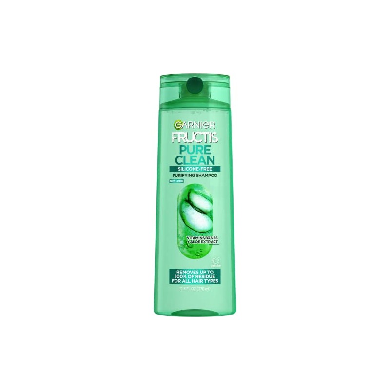 Garnier Fructis Pure Clean Purifying Shampoo, Silicone-Free, 12.5 Fl Oz,