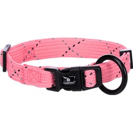 Flamingo Dog Collar Reflective Puppy Dolly Pink XS - 20-35 cm 10 mm - Click Buckle and Fully Adjustable
