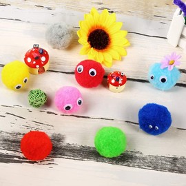 Adeteu Pompoms for Crafts, Pack of 200 3 cm Colourful Large Pompoms, Large Pom Poms for Craft Making, Pompoms Balls for Easter, Christmas, Children, Colourful Pompoms for Funny DIY Creative Crafts
