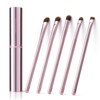 GUIGUDESN 5Pcs Pink Eyeshadow Brush Set, Premium Synthetic Bristles, Aluminum