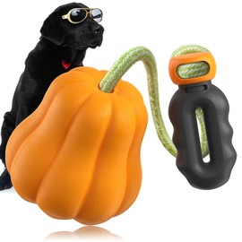 iFur Dog Pumpkin Fetch Toy, Interactive Tug of War Dog Toy, Boredom and Stimulating Chew Toys for Dogs, Tough Indoor/Outdoor Rope Enrichment Toy for Small Medium Large Breed (Fetch)