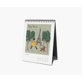 RIFLE PAPER CO. Desk Calendar, Dated for the Months of January - December 2026, Includes 12 Illustrations, Remember Birthdays, Anniversaries, Celebrations and More (6"W × 7.5"L), Travel Sketchbook