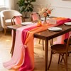 Whaline 3Pcs Chiffon Table Runner 10 Ft Sheer Table Cover