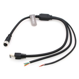 SZRMCC Livox Mid-360 Cable M12 Pin Female Aviation Plug 3 in 1 Splitter Data Sensor Cable for DJI Lidar Livox Mid-360 Mid-70 Avia Lidar (Straight 12 Pin, 1m)
