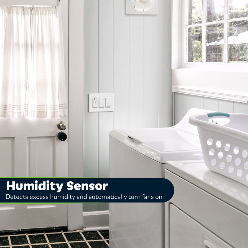 TOPGREENER Humidity Sensor and Fan Control Switch, Ventilation Fan Humidity