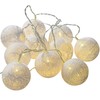 WeRChristmas Cotton Ball with 10 Warm LED Light String Christmas