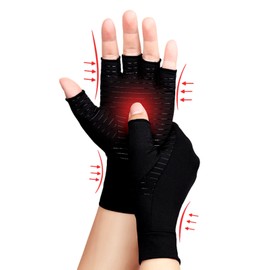 Copeflap Fingerless Gloves, Compression Gloves, Anti-Slip, Supporter, Thin, Sweat Absorbent, Quick Drying, Palm Back, Palm (1 Pair, L)