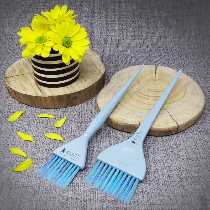 Kumi Wheat Eco-Friendly 2-pack, Blue Hair Colour Tint Brush, Including