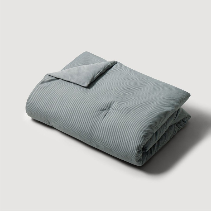 JAJU [JAJU] Soft Microfiber Peach Skin Quilted Comforter_SS_Blue Gray