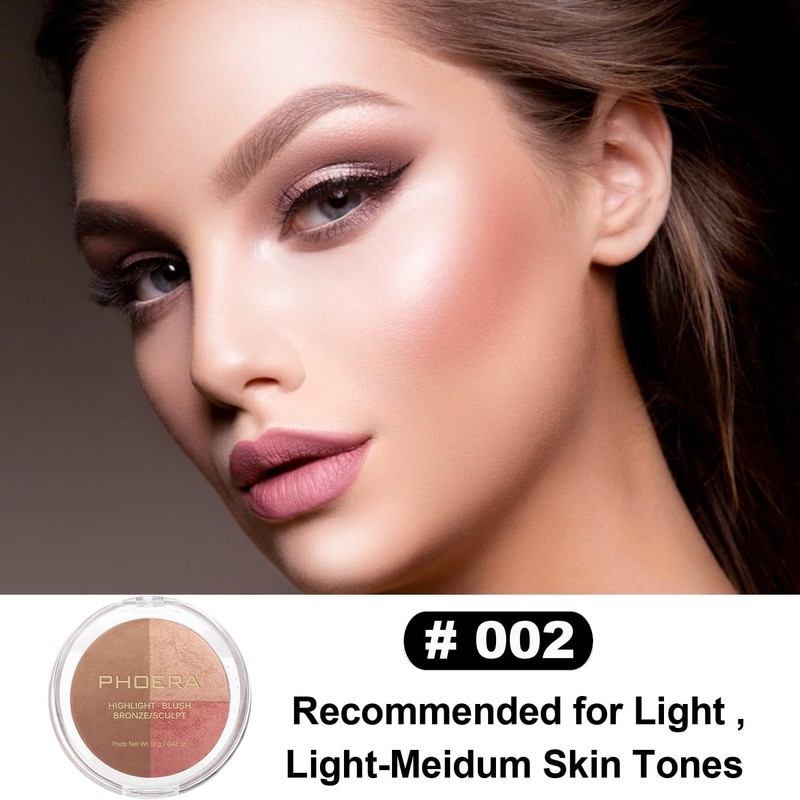 PHOERA Foundation, PHOERA Contour Palette, Farbtöne mit Highlighter, Bronzer und