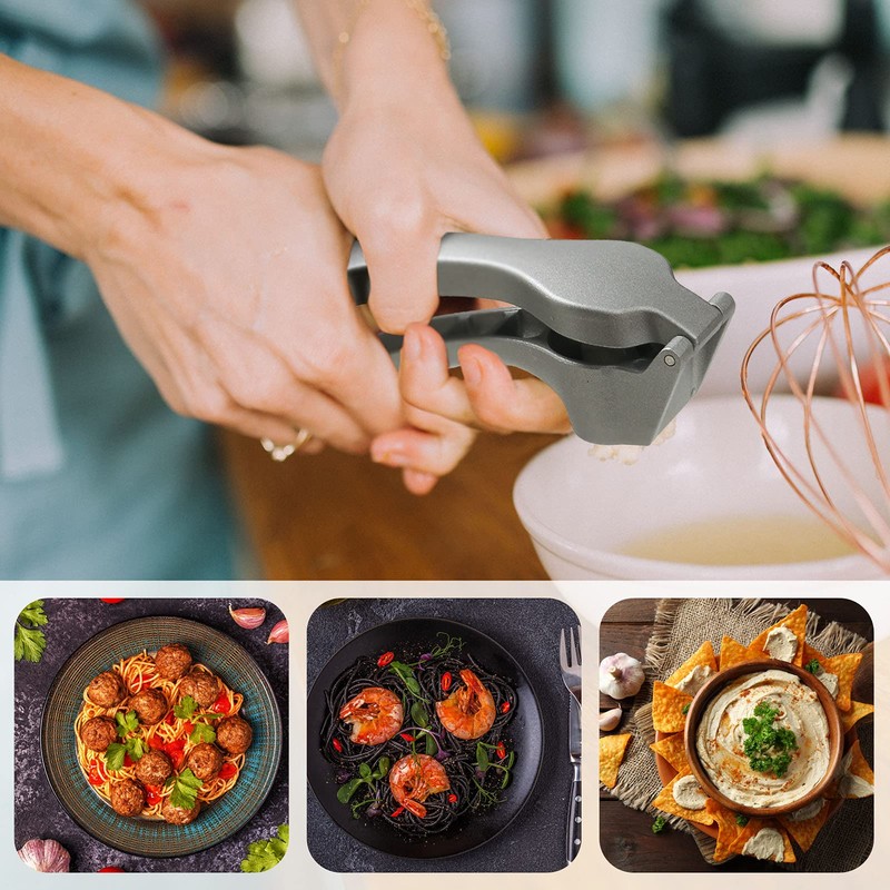 Garlic Press, Garlic Mincer Easy-squeeze Ergonomic Handle, Rust Proof, No