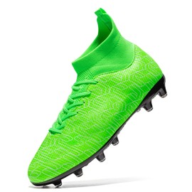 XGHRIAN - Zapatos de fútbol para niños, Verde, 3 Big Kid