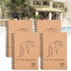 4Pcs Kraft Paper Sketchbook Retro Sketch Pad HandPainted Thick Art