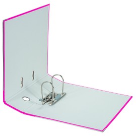 Falken Original Coloured PP Plastic Folder, Made in Germany 8 cm-Wide DIN A4 Pastel Pink Colour Ring Binder, Vegan-Friendly Lever Arch Folder, Letter Folder, Office Folder, Slotted Folder, Single Unit